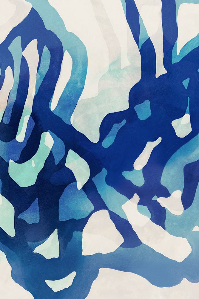 Flowing Waves of Blue Movement I art print by Hazel J for $57.95 CAD