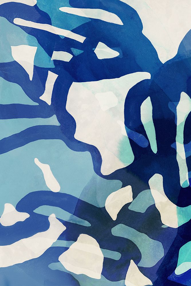 Flowing Waves of Blue Movement II art print by Hazel J for $57.95 CAD