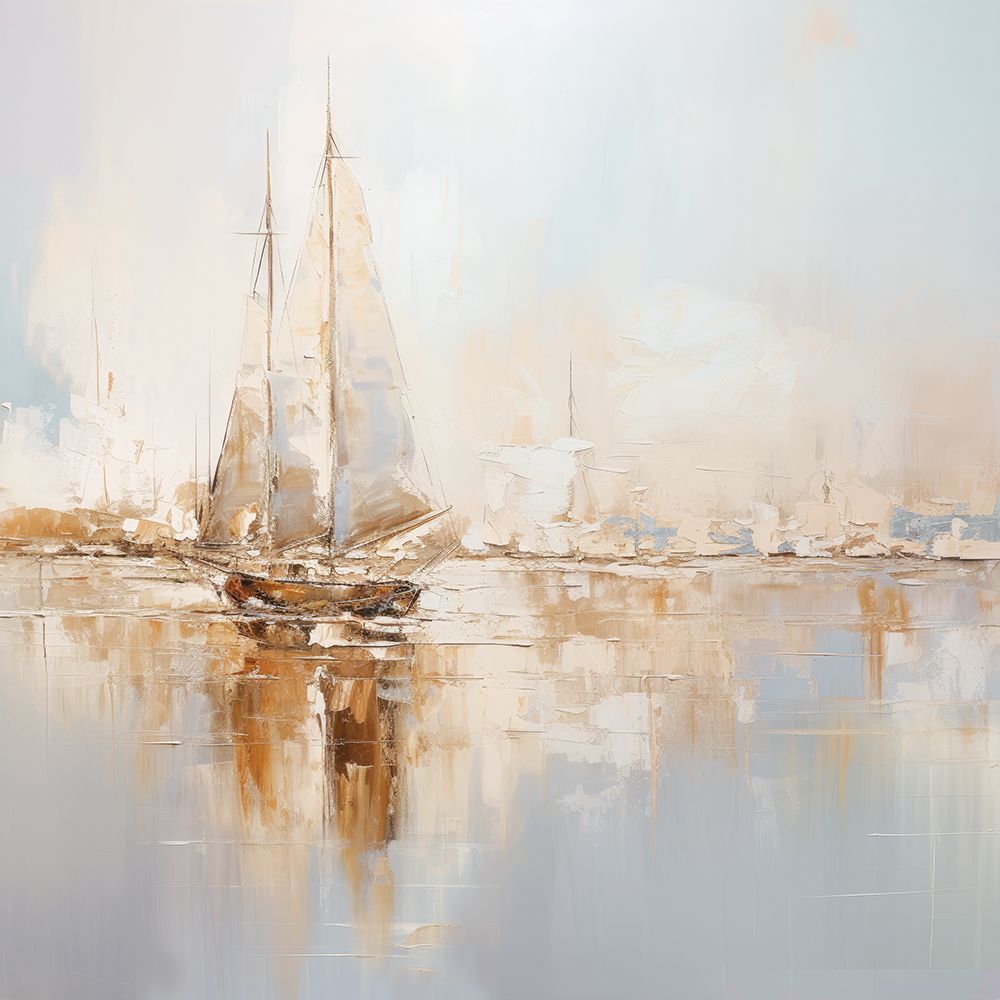 Gold Boats I art print by Lazar Studio for $57.95 CAD
