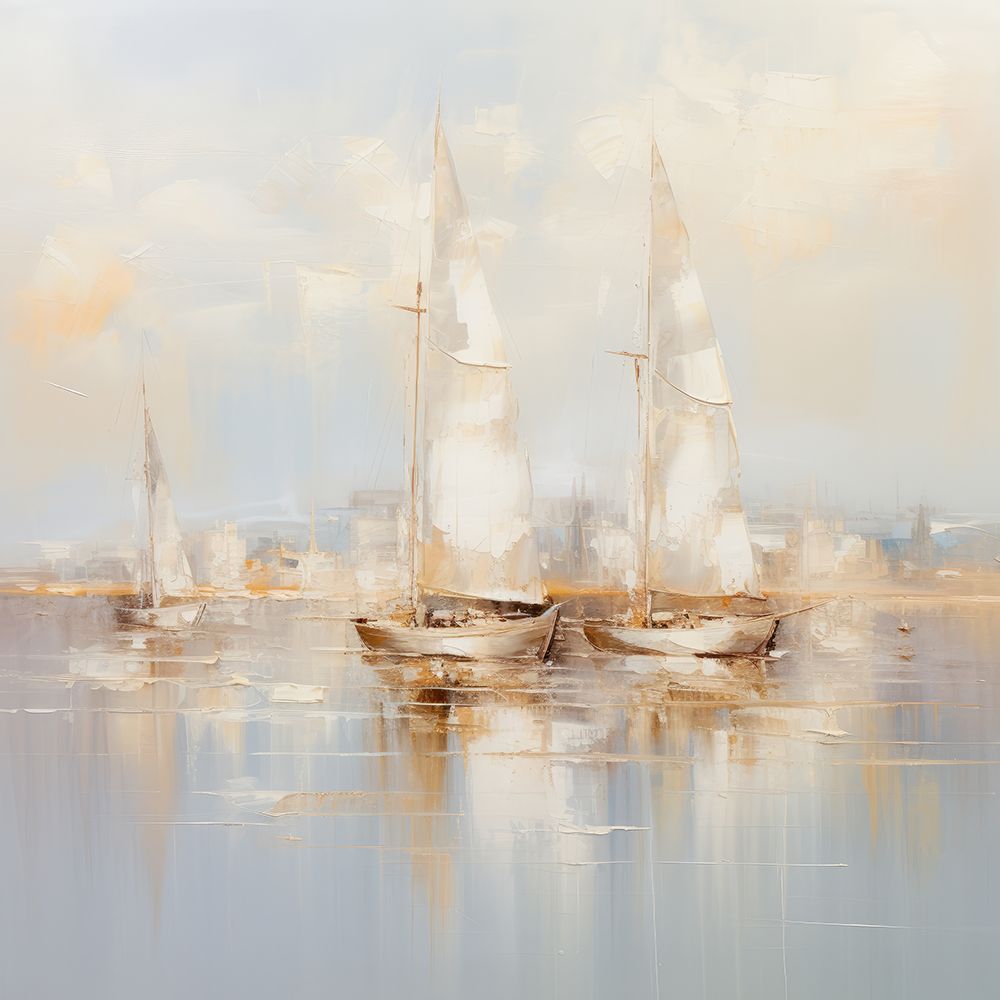 Gold Boats II art print by Lazar Studio for $57.95 CAD