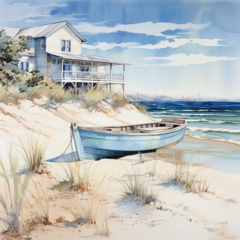 Cottage by the Beach I art print by Lazar Studio for $57.95 CAD