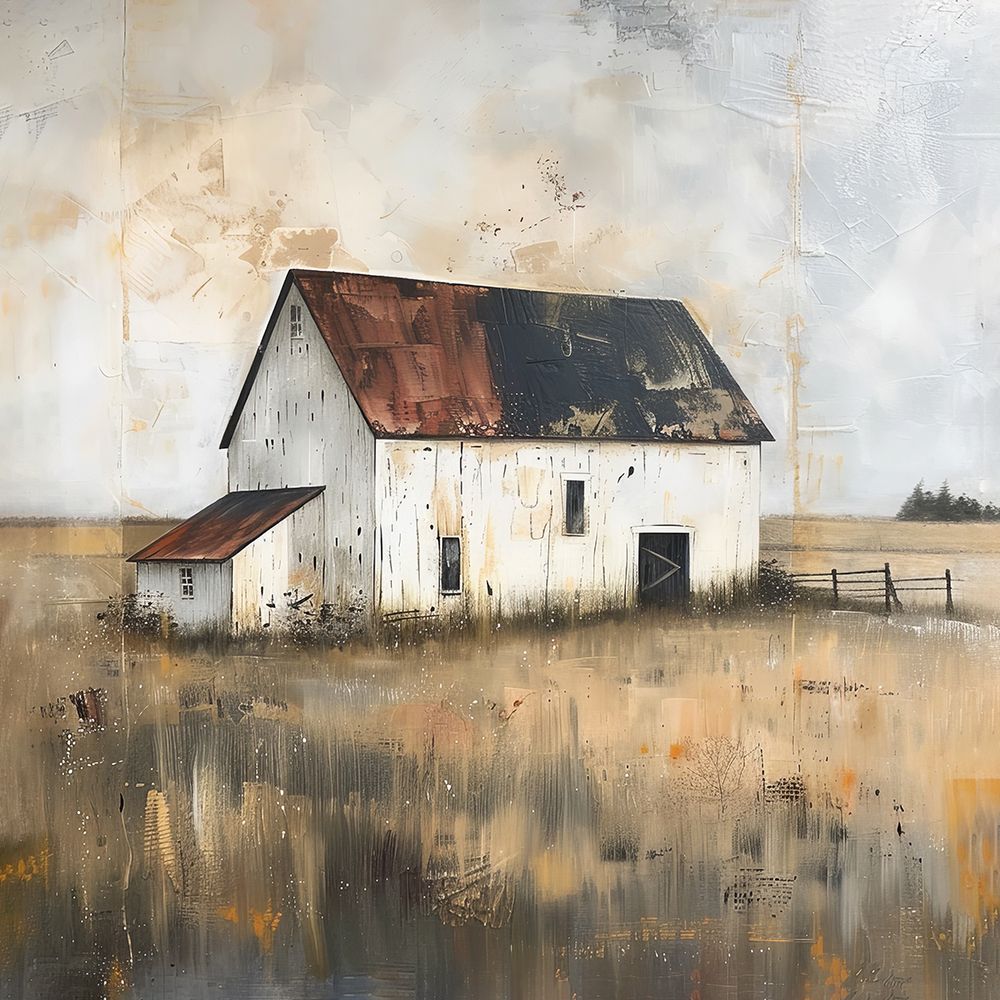 Weathered Barn in Muted Landscape art print by Lazar Studio for $57.95 CAD