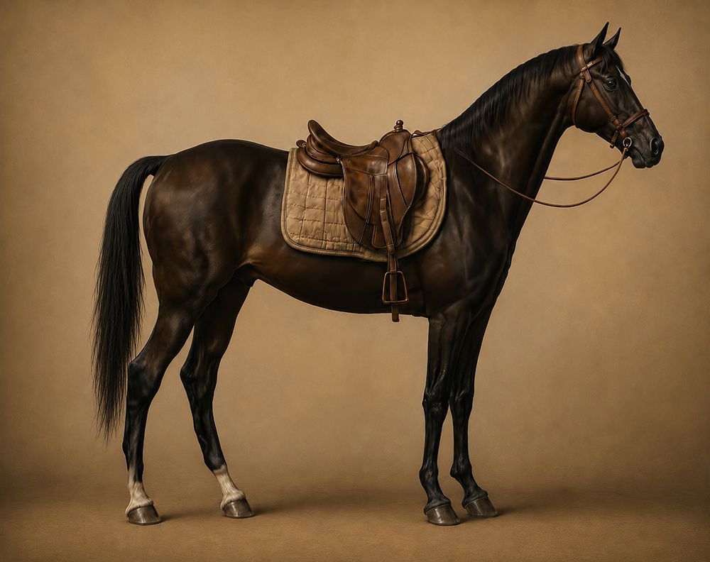 Poised Elegance The Saddled Horse art print by Lazar Studio for $57.95 CAD