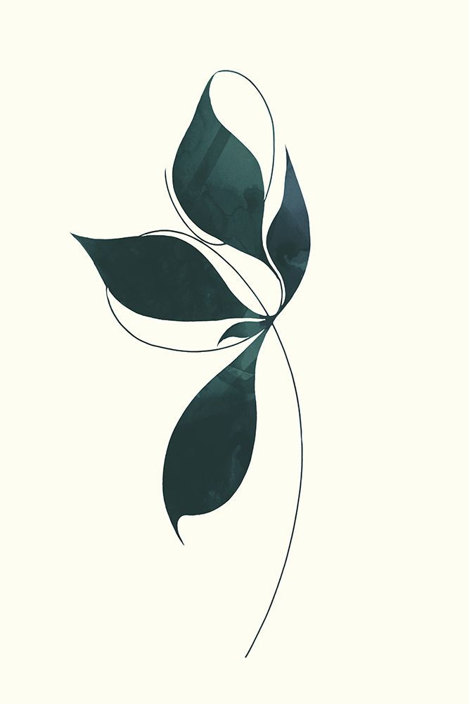 Elegant Green Leaf Silhouette art print by Cartissi for $57.95 CAD