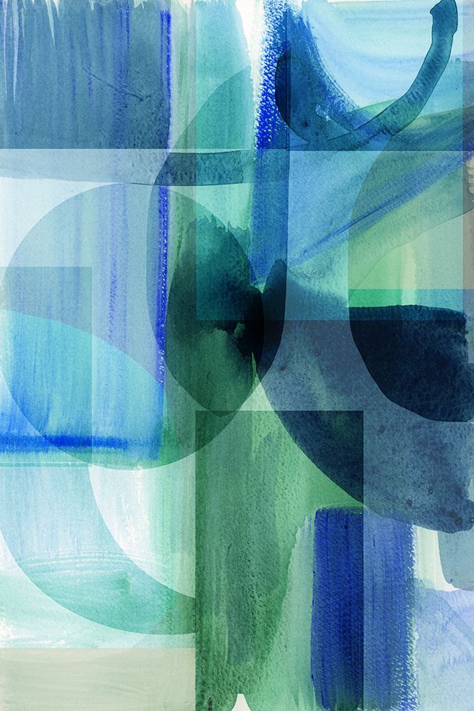 Blue and Green Geometric Harmony II art print by Cartissi for $57.95 CAD