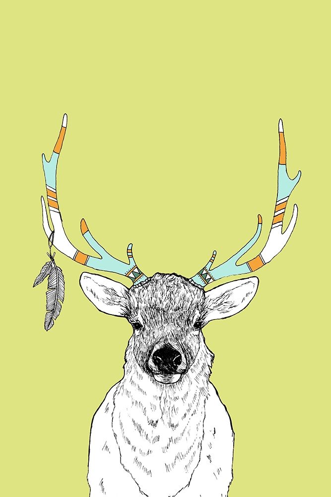 Elk and Feathers art print by Annie Bailey Art for $57.95 CAD