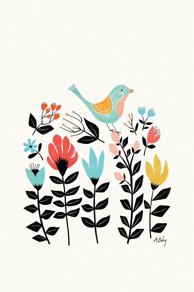 Folk Art Garden art print by Annie Bailey Art for $57.95 CAD