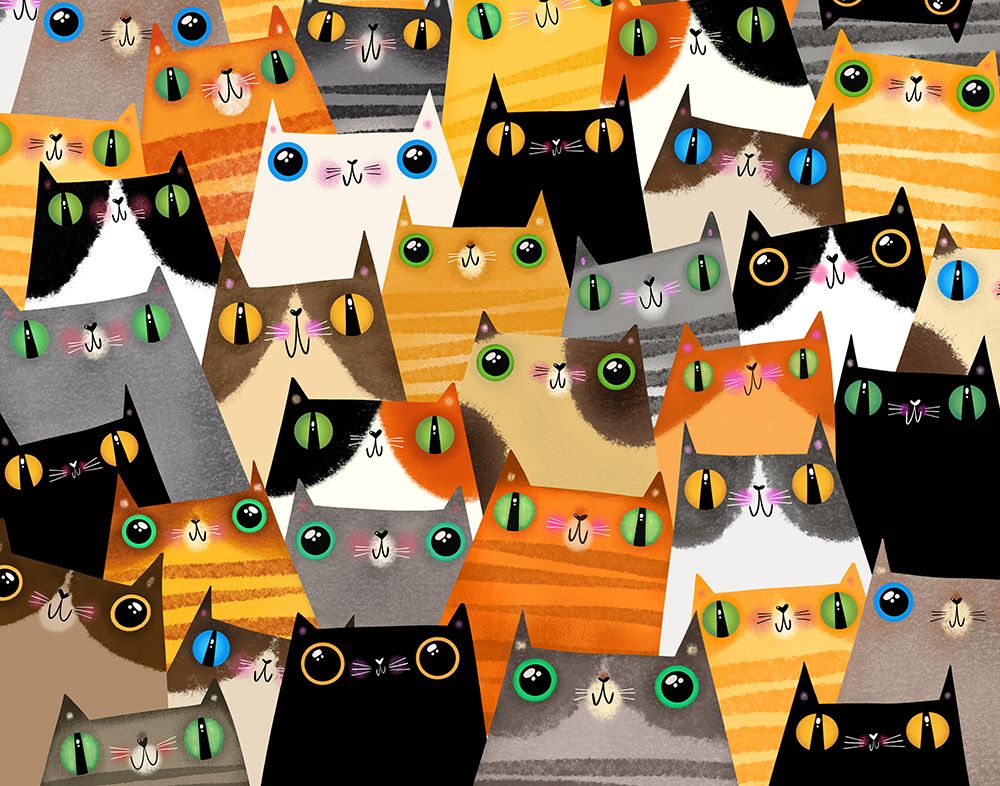 Assorted Cats art print by Gabriela Avila for $57.95 CAD