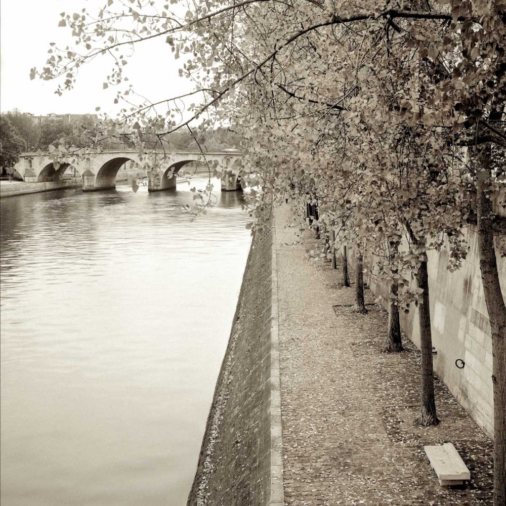 Sepia-Promenade Seine - 2 art print by Alan Blaustein for $57.95 CAD