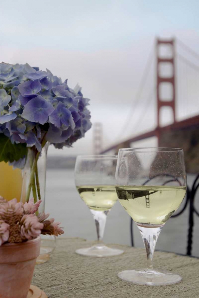 Dream Cafe Golden Gate Bridge - 4 art print by Alan Blaustein for $57.95 CAD