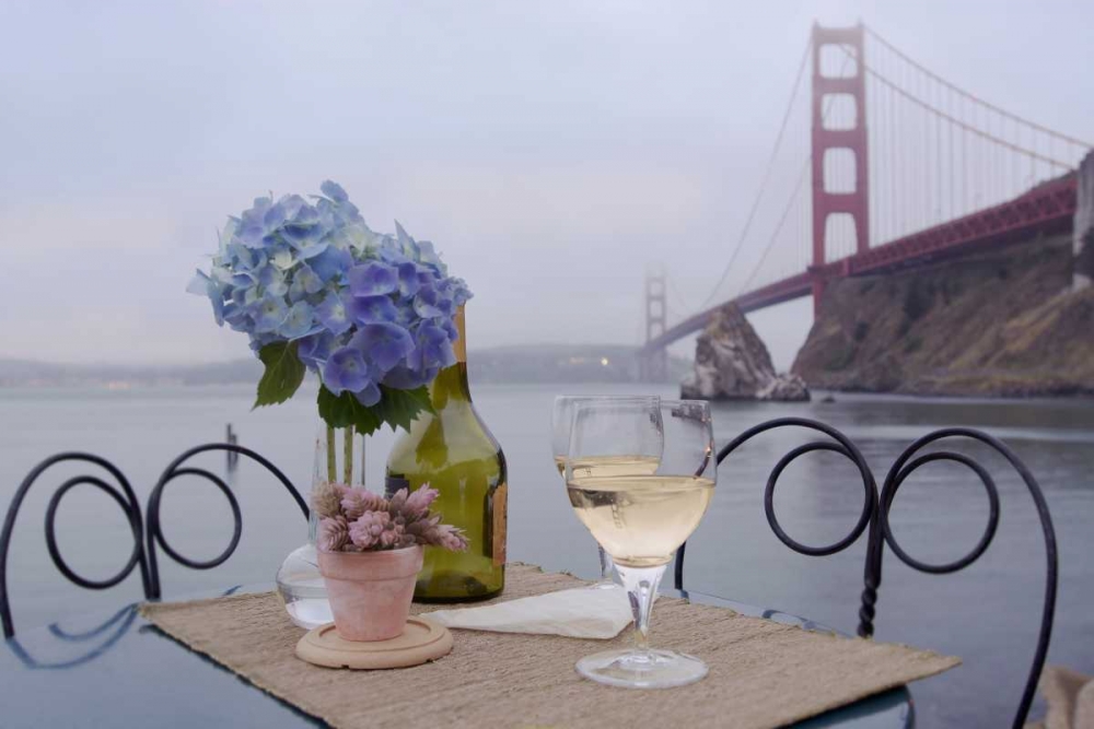 Dream Cafe Golden Gate Bridge - 3 art print by Alan Blaustein for $57.95 CAD