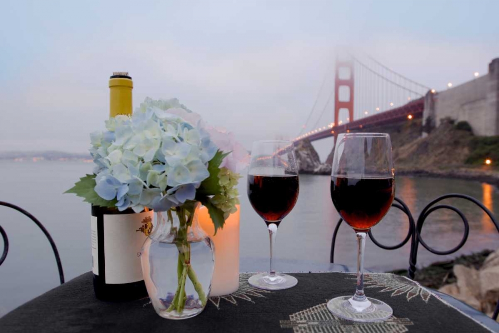 Dream Cafe Golden Gate Bridge - 13 art print by Alan Blaustein for $57.95 CAD