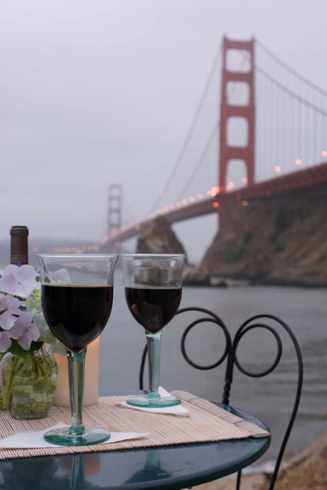 Dream Cafe Golden Gate Bridge - 38 art print by Alan Blaustein for $57.95 CAD