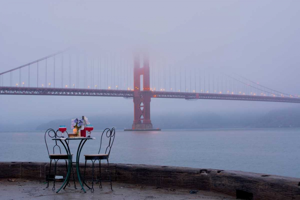 Dream Cafe Golden Gate Bridge - 56 art print by Alan Blaustein for $57.95 CAD