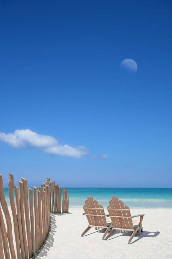 Chairs under the Moon art print by Noah Bay for $57.95 CAD