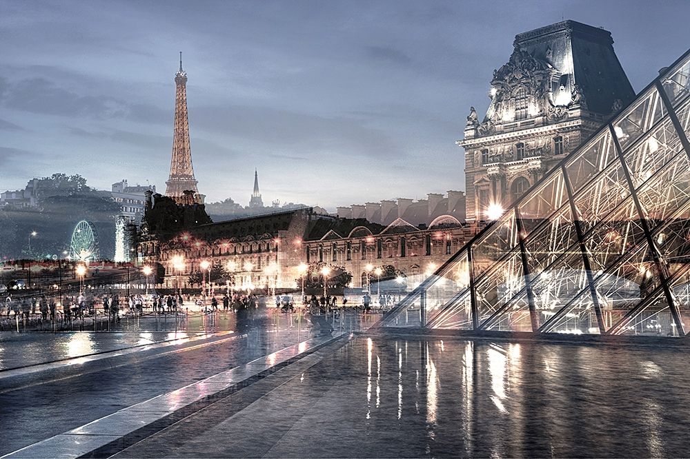 Louvre with Eiffel Tower Vista #1 art print by Alan Blaustein for $57.95 CAD