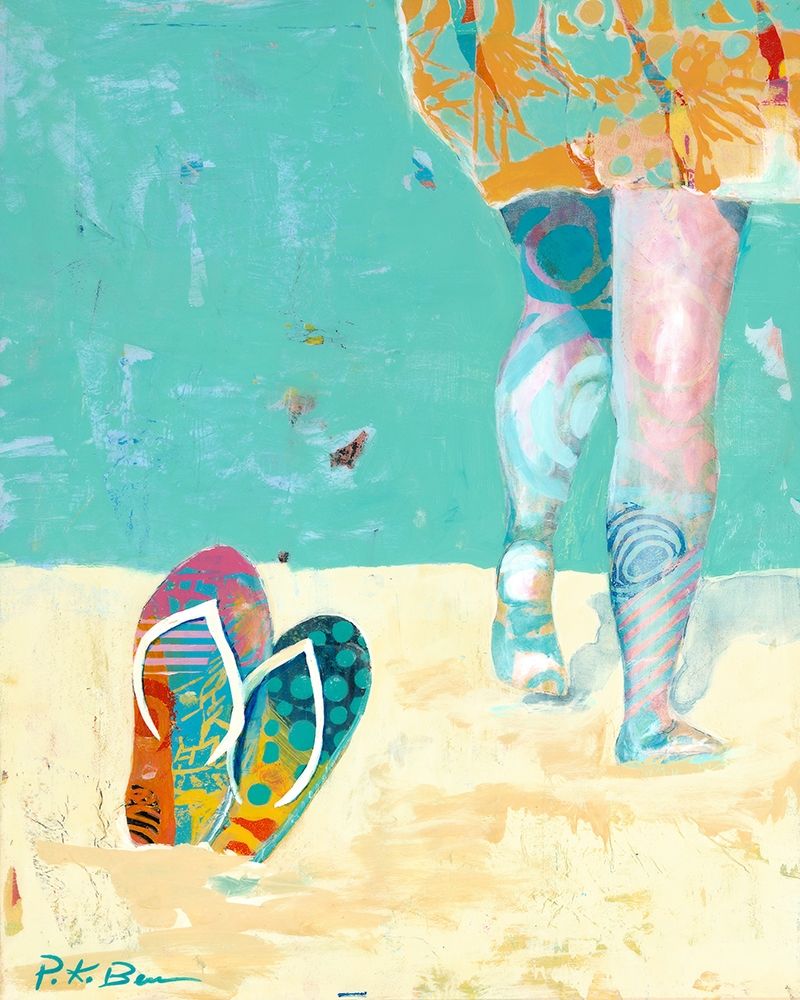 Flip Flops on the Beach art print by Pamela K. Beer for $57.95 CAD