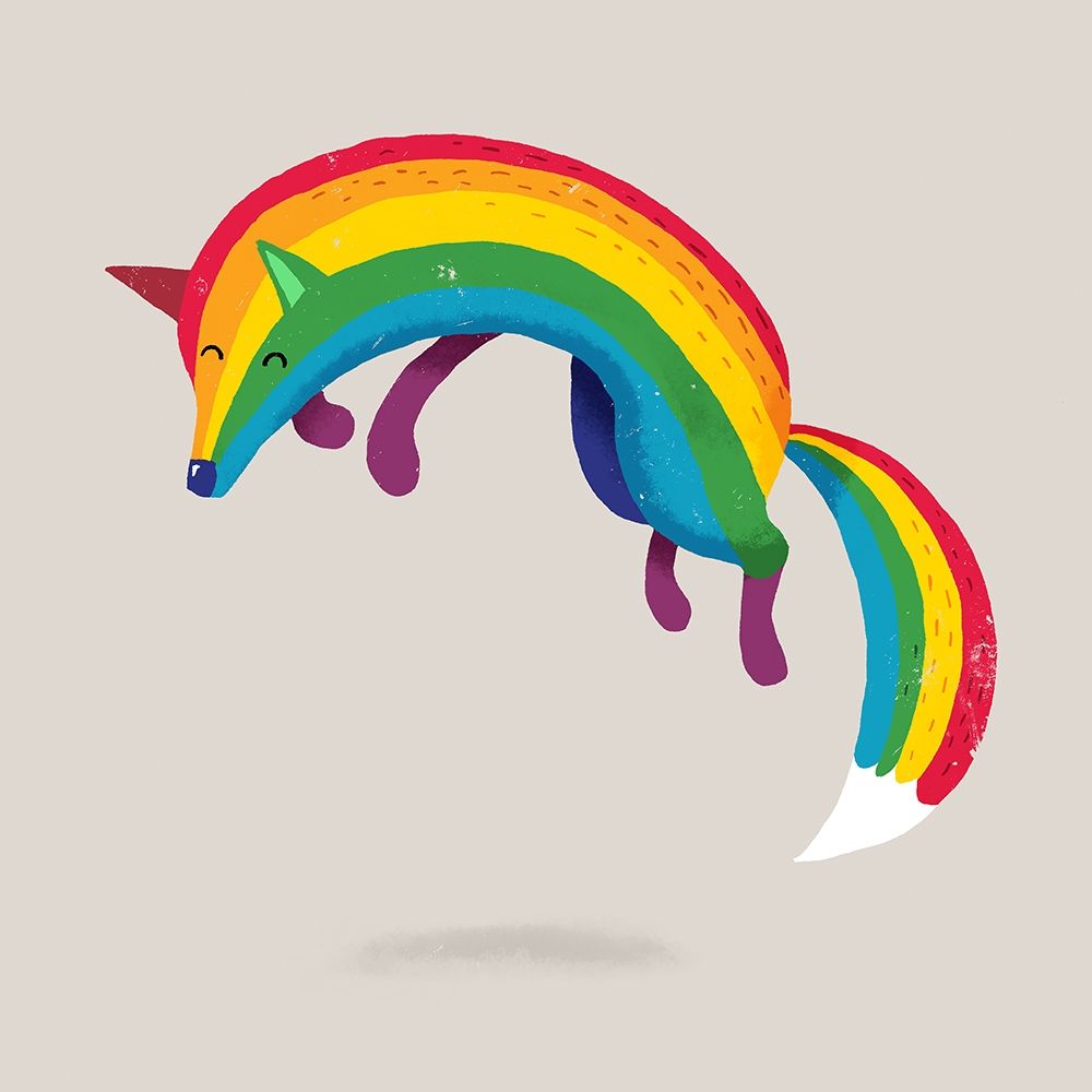 Rainbow Fox art print by Michael Buxton for $57.95 CAD