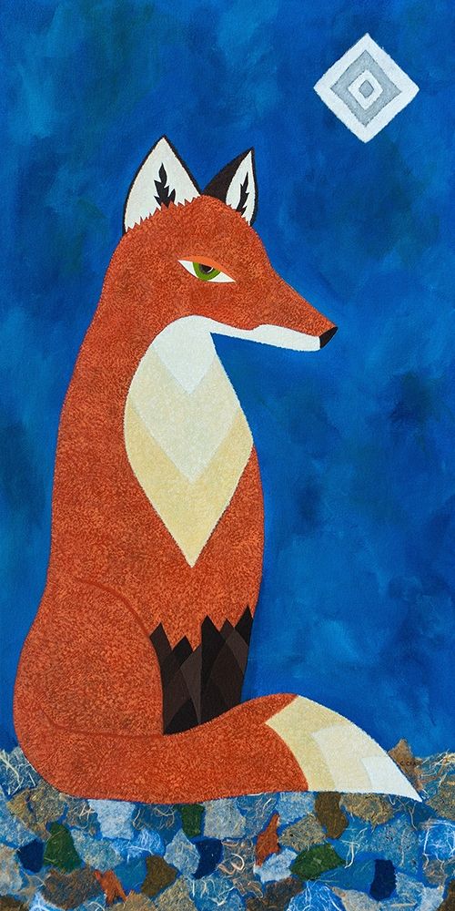 Fox Under Diamond Moon art print by Casey Craig for $57.95 CAD