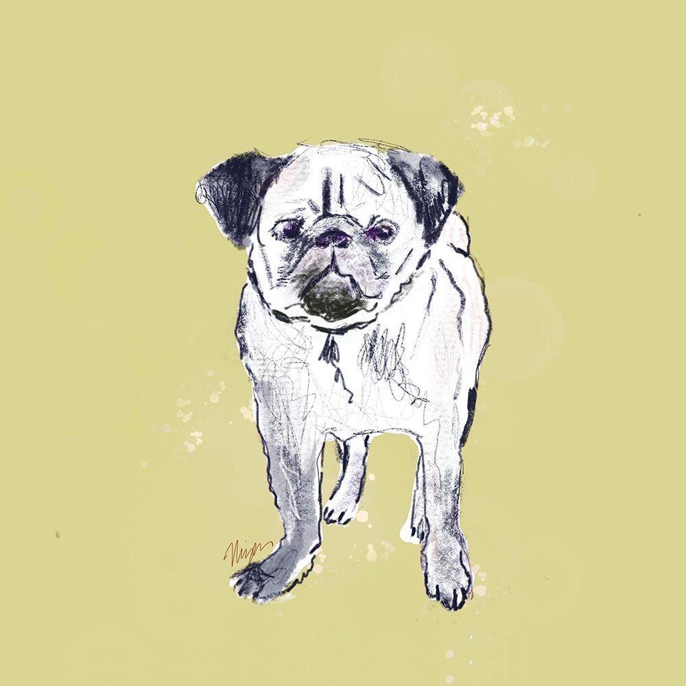 Super Cute Pug art print by Niya Christine for $57.95 CAD