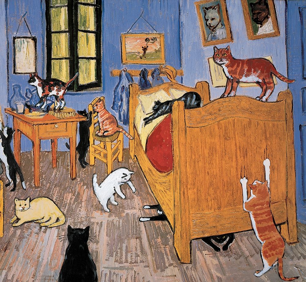 Van Gogh Arles Cat art print by Inc. Chameleon Design for $57.95 CAD