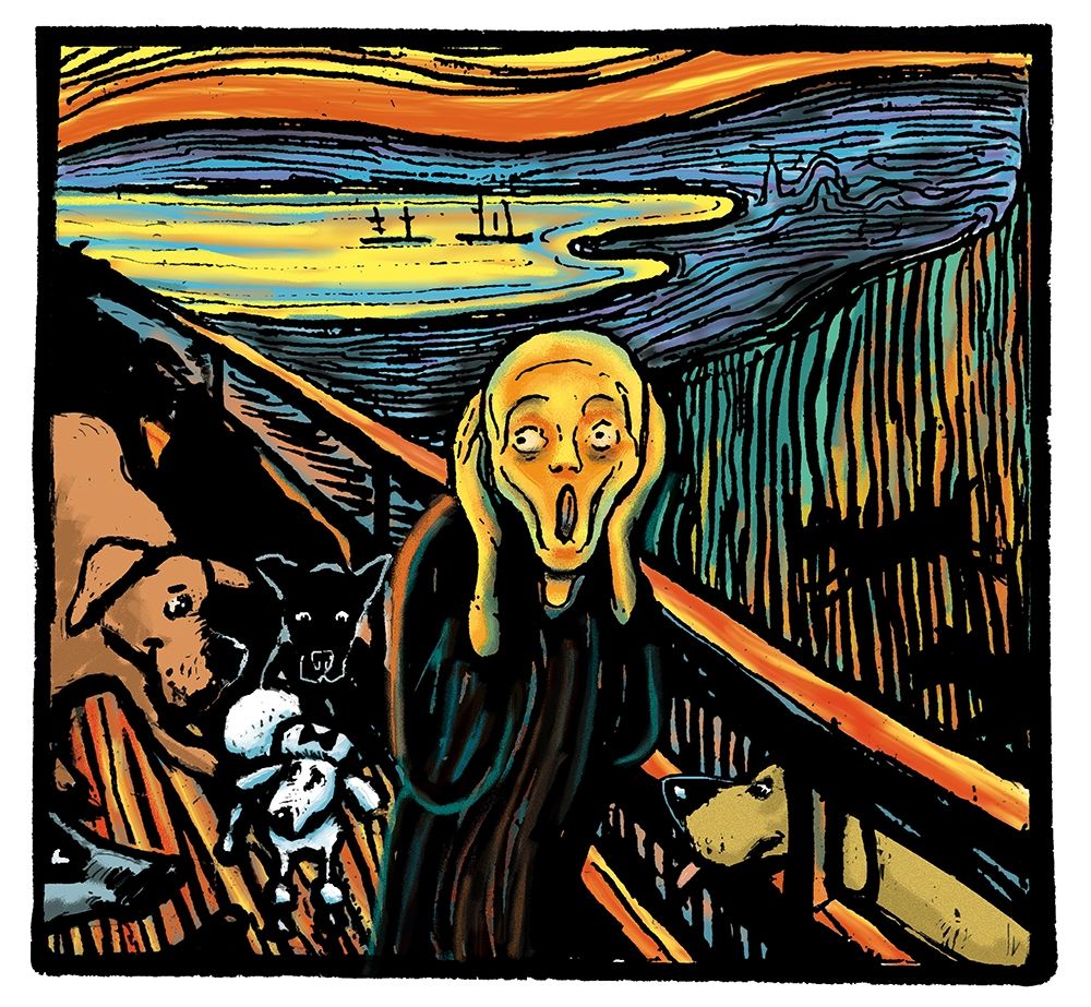 Munch Dog art print by Inc. Chameleon Design for $57.95 CAD