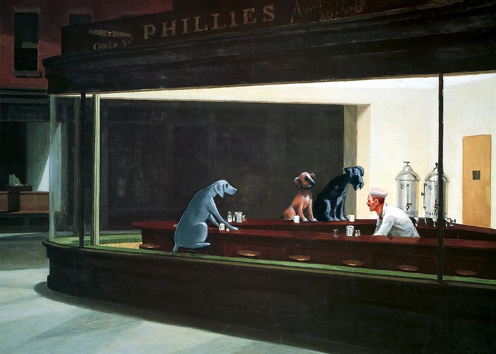 Hopper Night Hounds art print by Inc. Chameleon Design for $57.95 CAD