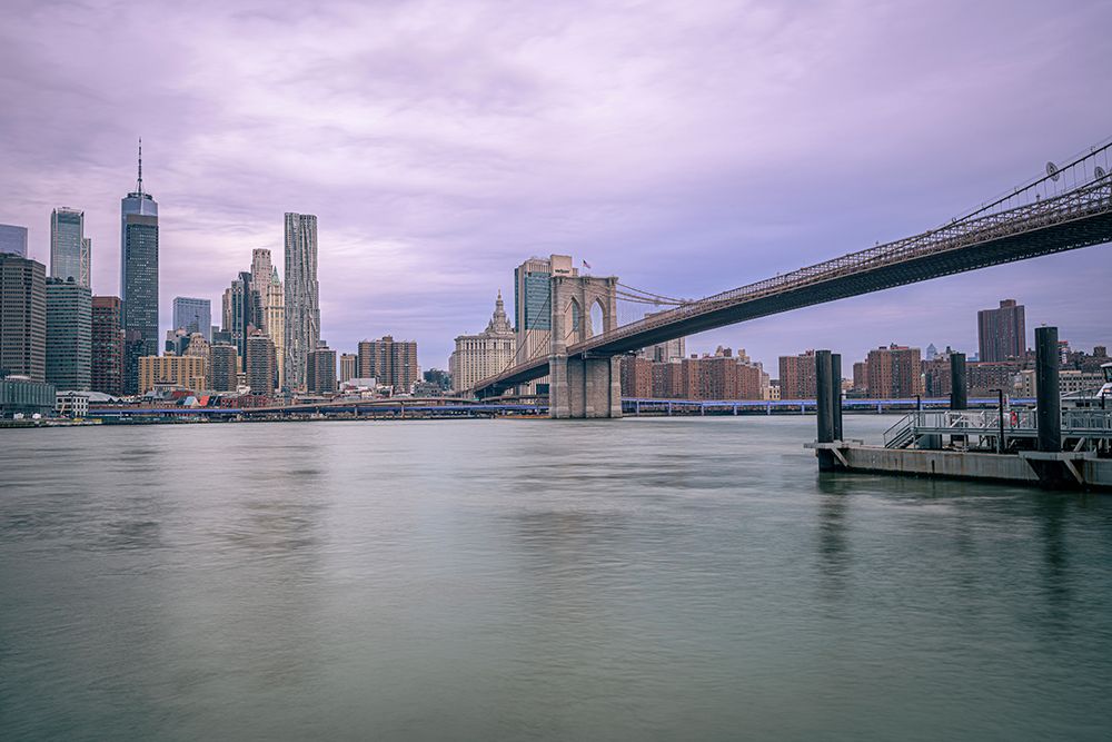 Brooklyn Bridge and Manhattan Skyline art print by Margaret Clavell for $57.95 CAD