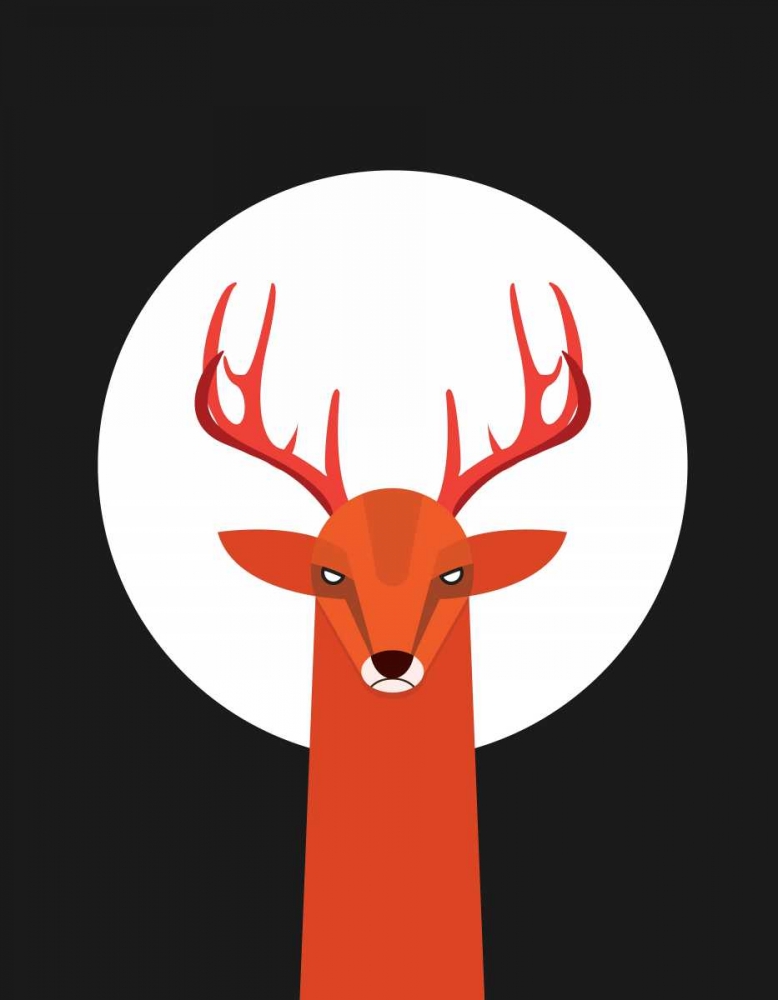 Deer and Moon art print by Volkan Dalyan for $57.95 CAD