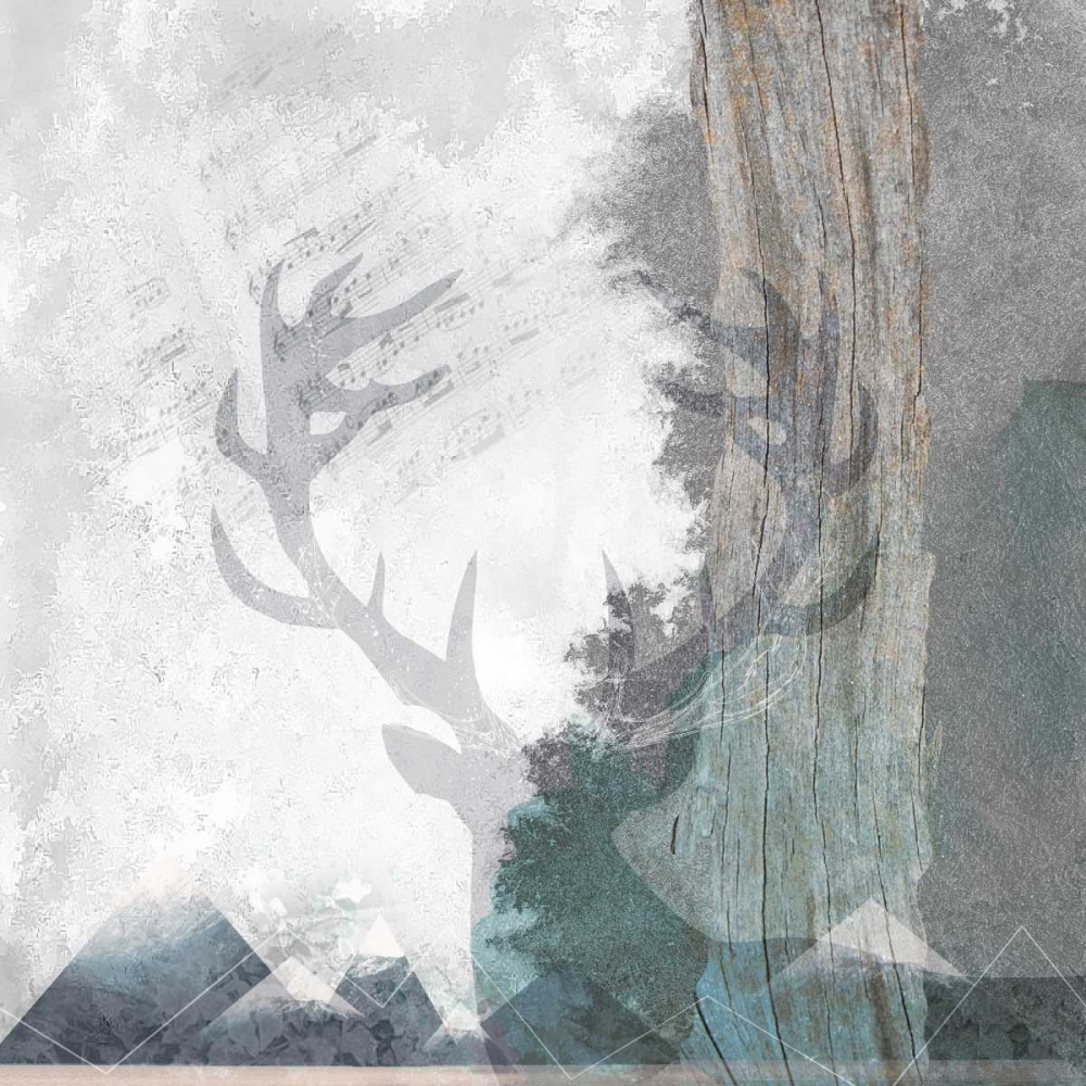 Deer and Mountains 1 art print by Louis Duncan-He for $57.95 CAD