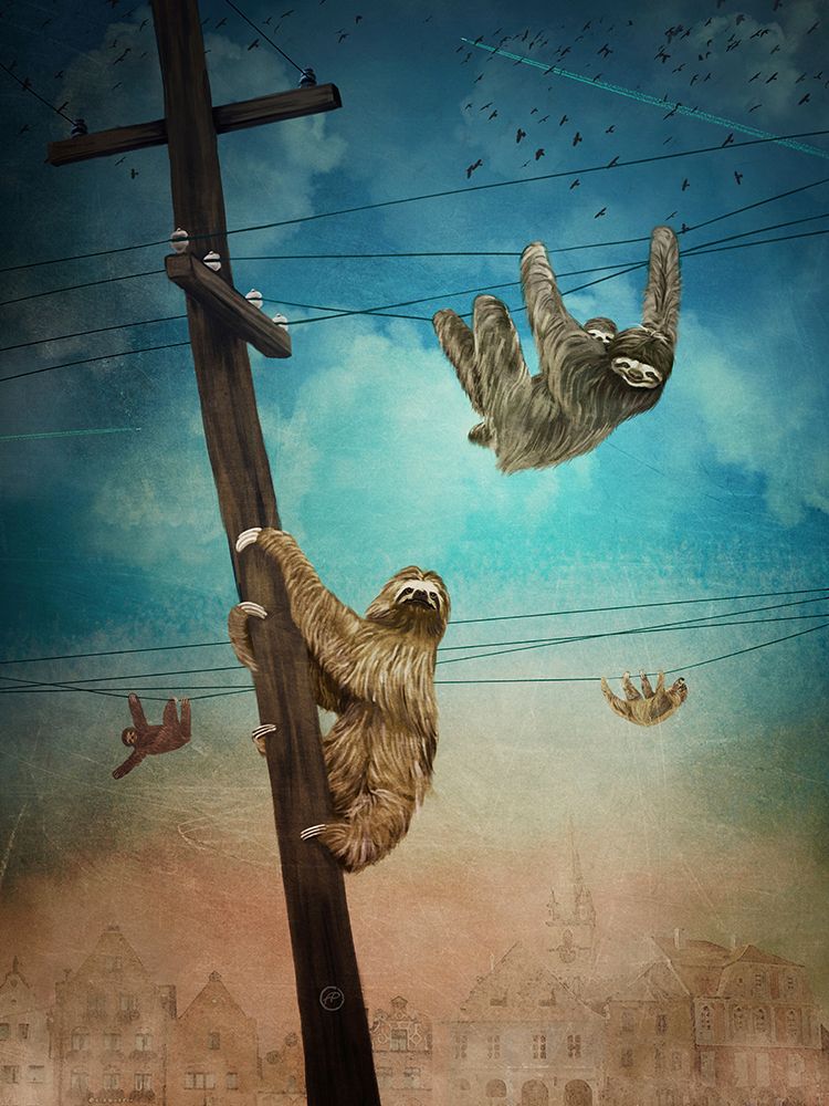 Sloth City art print by Paula Belle Flores for $57.95 CAD