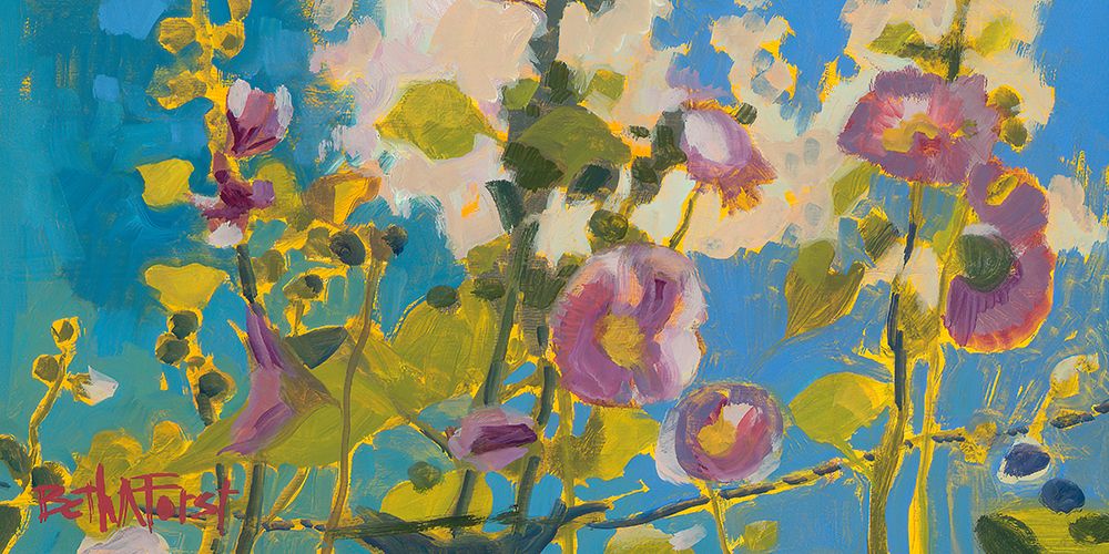 Hollyhocks art print by Beth A. Forst for $57.95 CAD