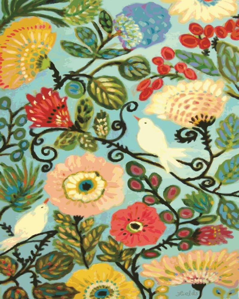 Sweet Cottage Garden art print by Karen Fields for $57.95 CAD