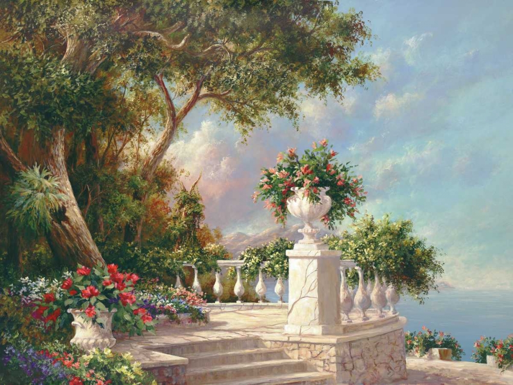 Balcony at Lake Como art print by Art Fronckowiak for $57.95 CAD
