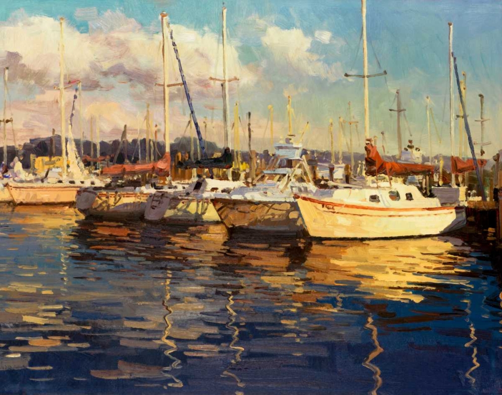 Boats on Glassy Harbor art print by Furtesen for $57.95 CAD