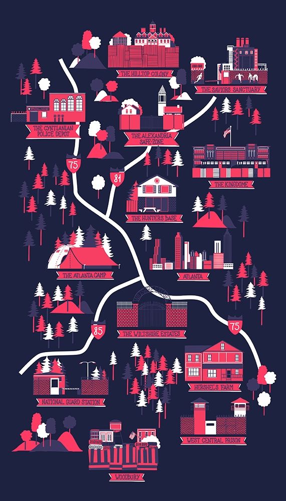 The Walking Dead Map art print by Robert Farkas for $57.95 CAD