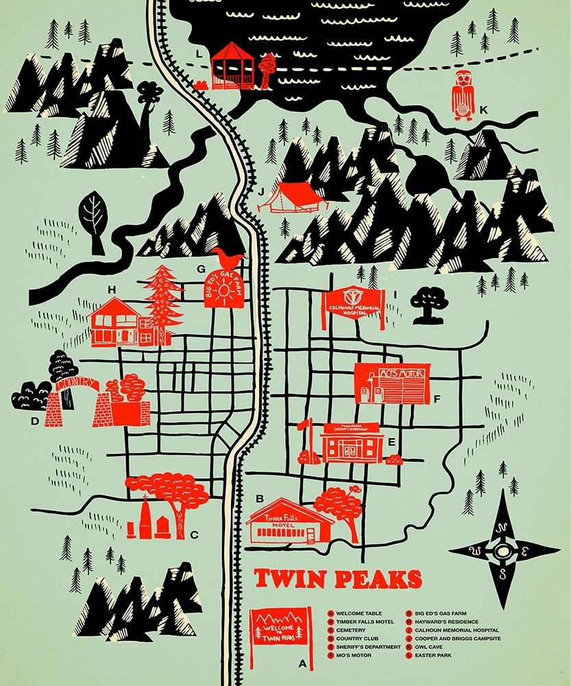 Welcome to Twinpeaks art print by Robert Farkas for $57.95 CAD