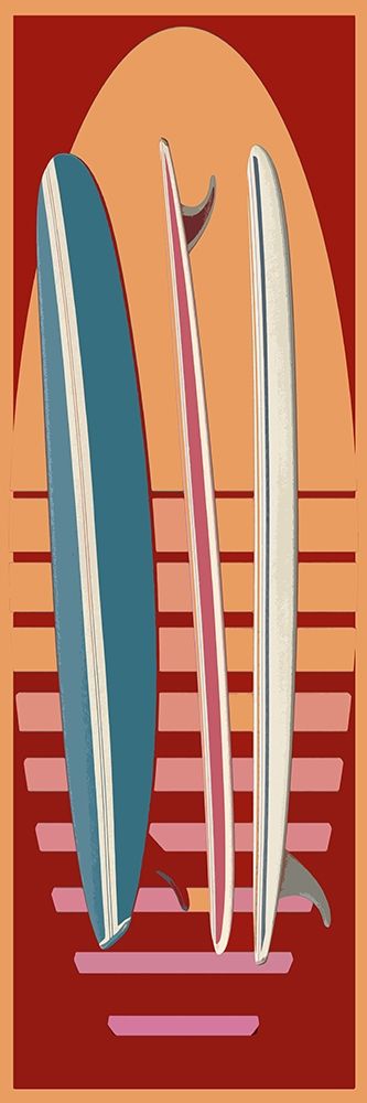 Surfboard Sunset art print by Edward M. Fielding for $57.95 CAD