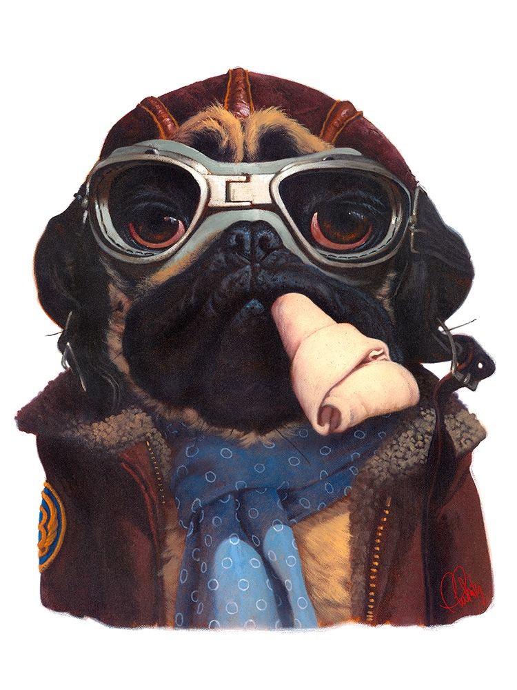 Aviator Pug art print by Thomas Fluharty for $57.95 CAD