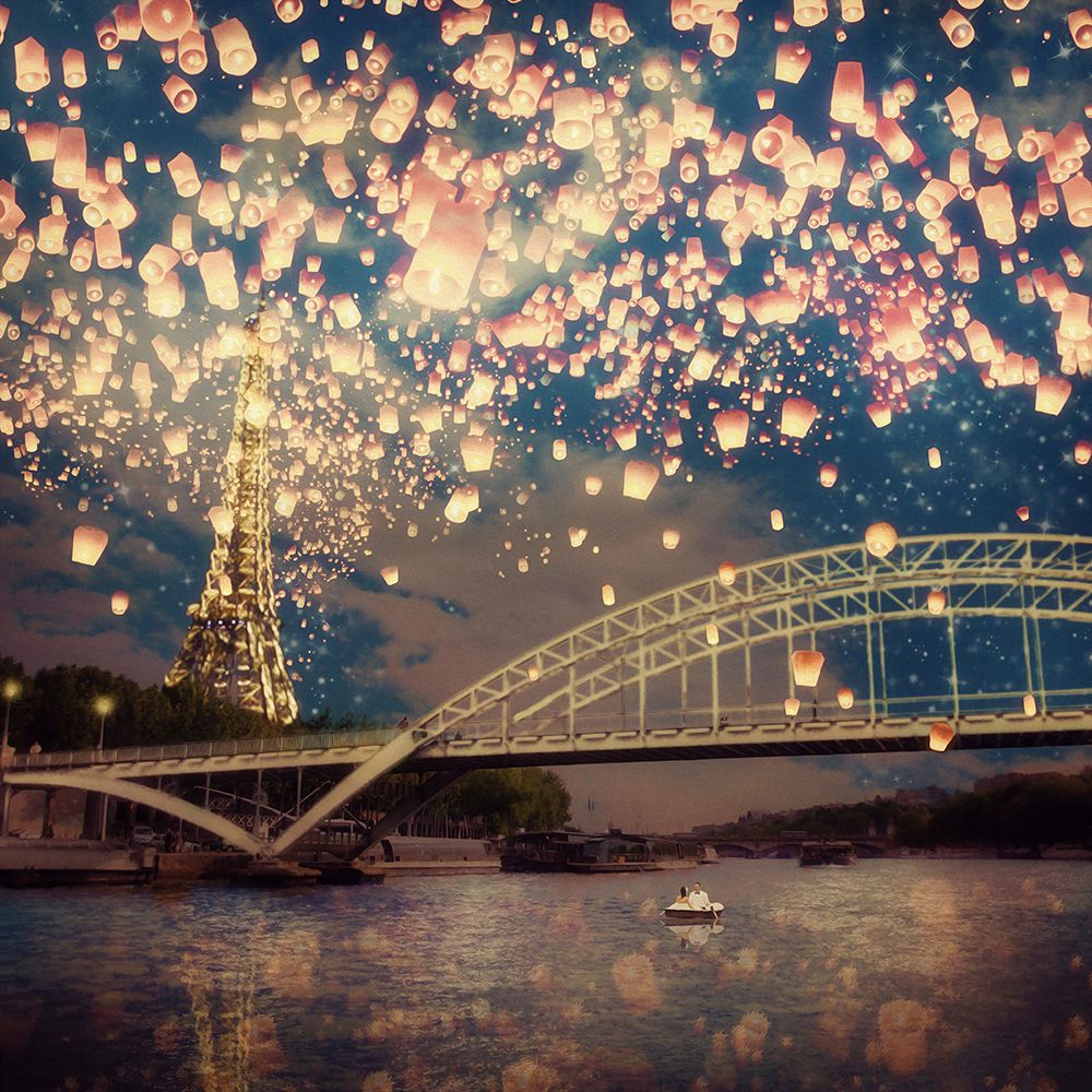 Love Wish Lanterns Over Paris art print by Paula Belle Flores for $57.95 CAD