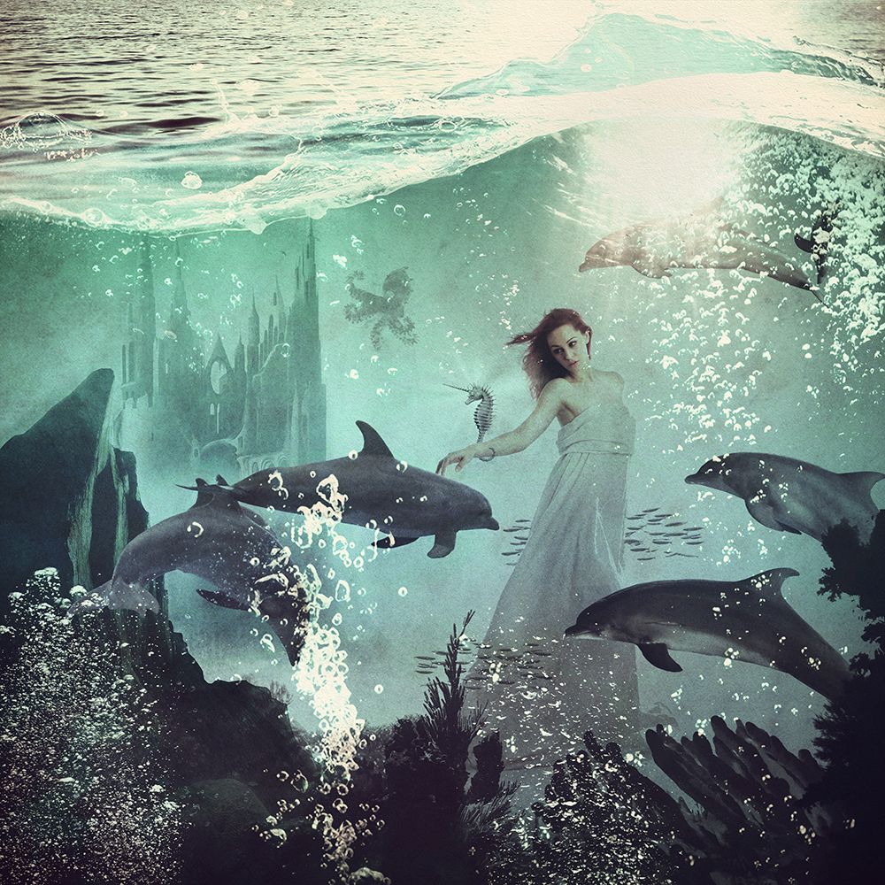 The Sea Unicorn Lady art print by Paula Belle Flores for $57.95 CAD