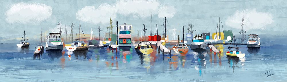 Marina In The Fog art print by Tina Finn for $57.95 CAD