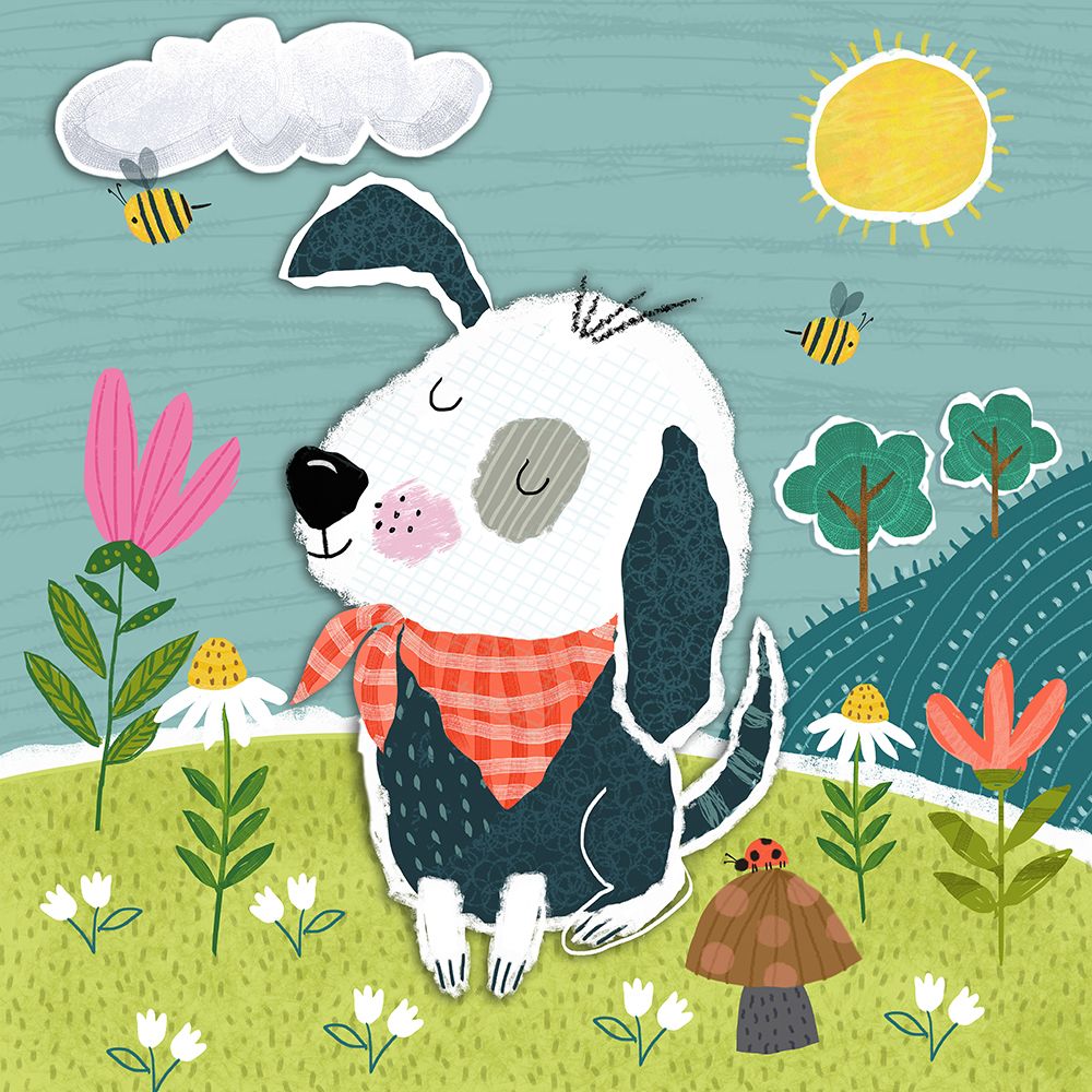 Dashing Dog art print by Tina Finn for $57.95 CAD
