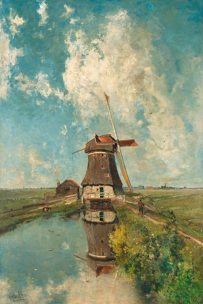A Windmill on a Polder Waterway, c. 1889 art print by Paul Joseph Constantin Gabriel for $57.95 CAD