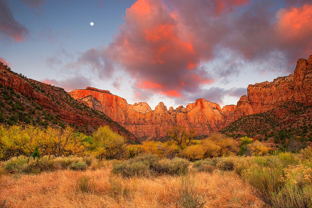 Temple Sunrise And Moon art print by John Gavrilis for $57.95 CAD