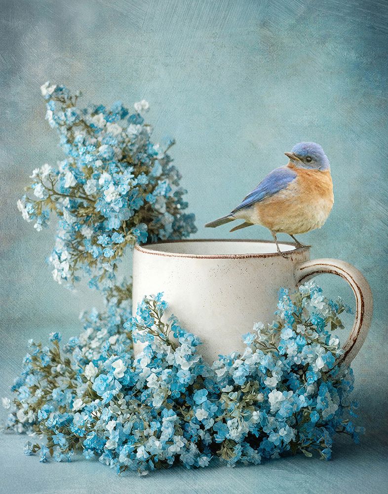 Sweet Cup of Tea Bluebird art print by Carrie Ann Grippo-Pike for $57.95 CAD