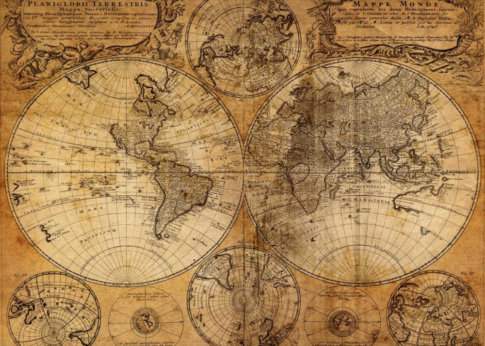 Vintage Map art print by GraphINC Studio for $57.95 CAD