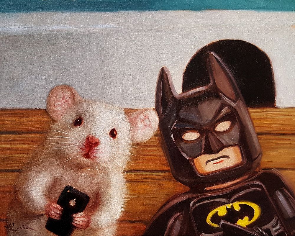 Selfie with Batman art print by Lucia Heffernan for $57.95 CAD