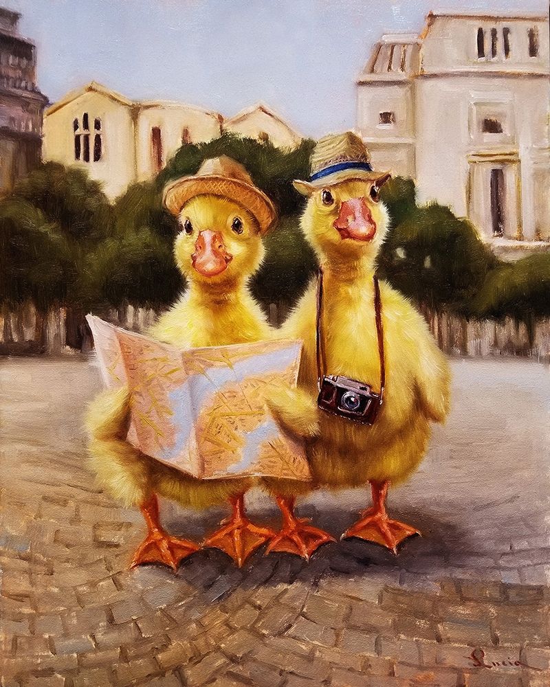 Tourists art print by Lucia Heffernan for $57.95 CAD