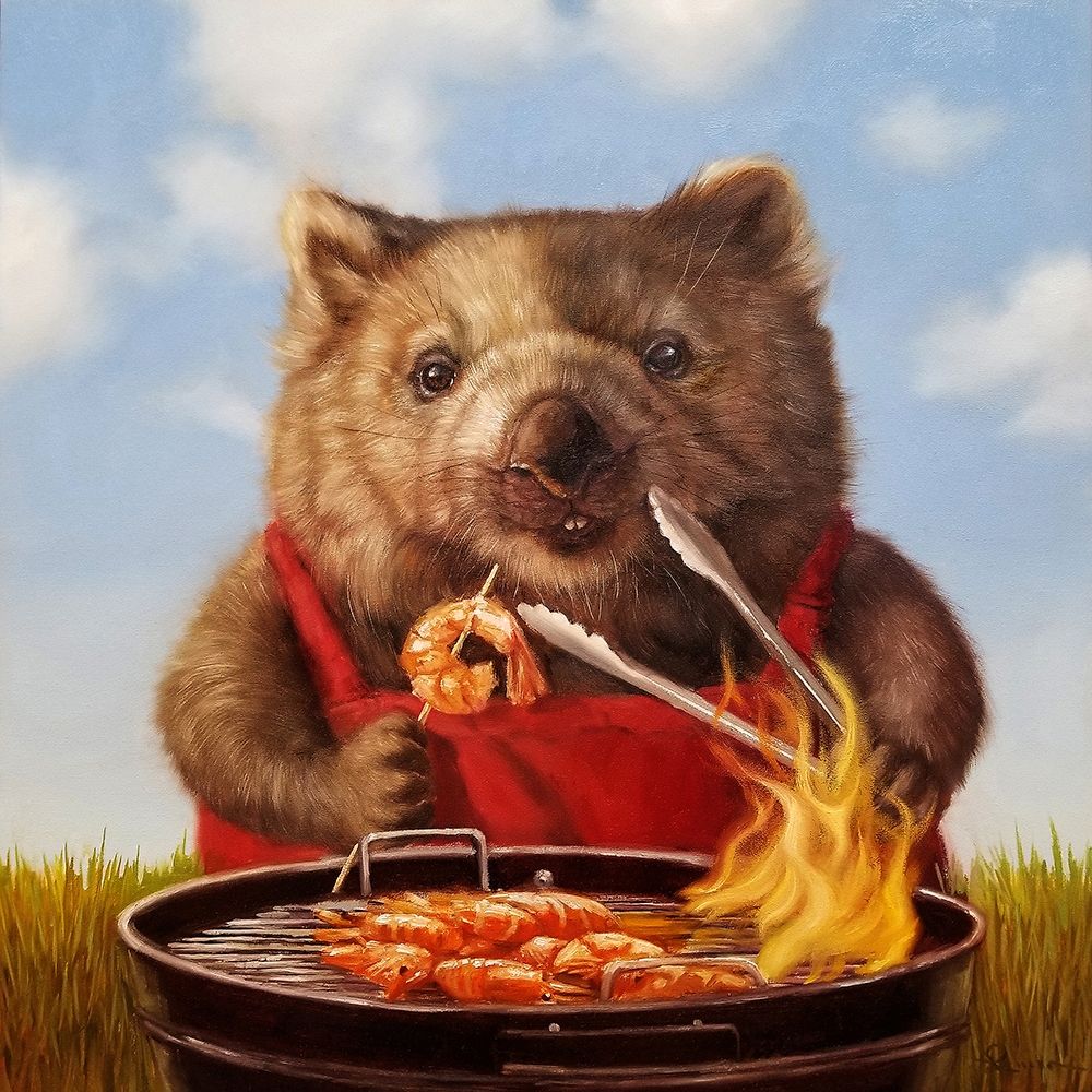 Shrimp On The Barbie art print by Lucia Heffernan for $57.95 CAD